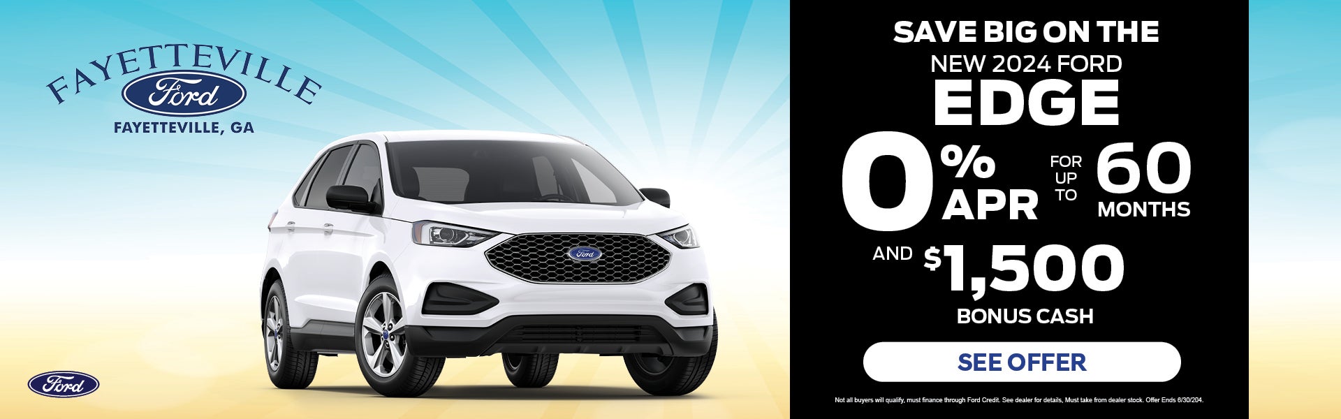 New 2024 Ford Edge, 0% APR upto 60 Months